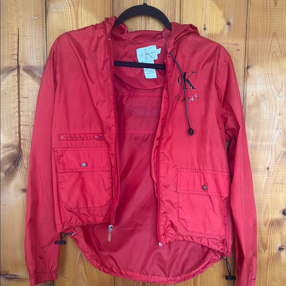 CK Jeans Red Windbreaker Jacket